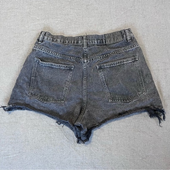 Cotton On High A Line Black Denim Shorts Size 8 - Picture 2 of 7